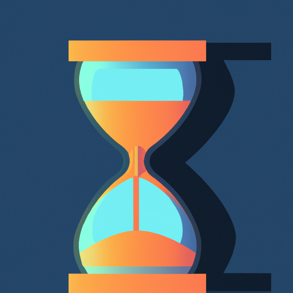 Minimalist hourglass and clock illustration reflecting time management